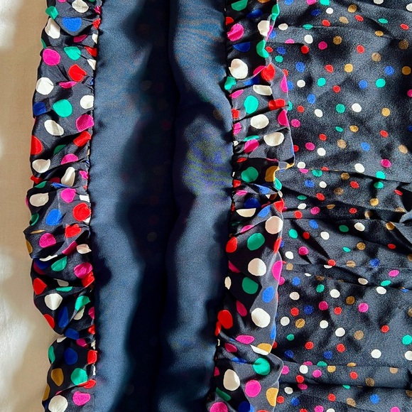 Hobbs London Polka Dot A-Line Silk Skirt in Black Multicolor - Picture 5 of 10